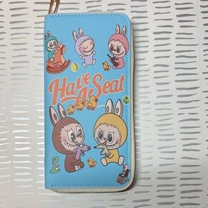 Have A Seat Blue Wallet Labubu